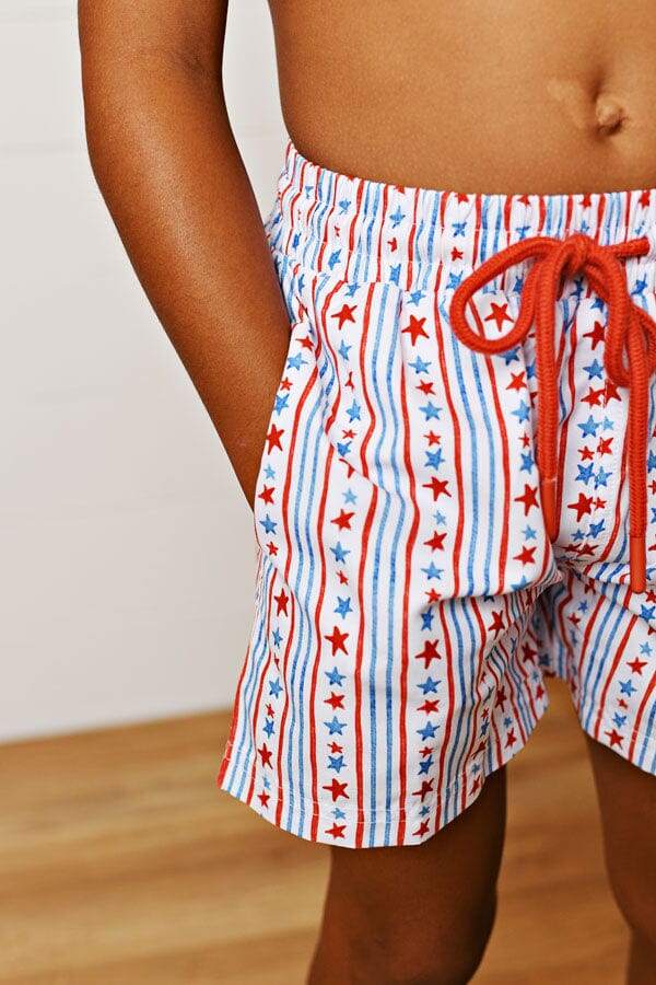 Swim Trunks - Stars and Stripes Boy Bathing Suit Swoon Baby 