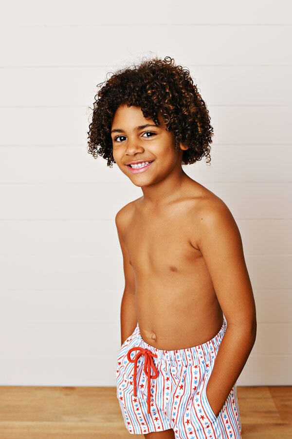 Swim Trunks - Stars and Stripes Boy Bathing Suit Swoon Baby 