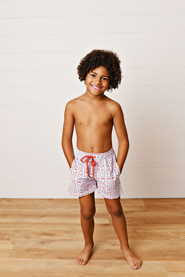 Swim Trunks - Stars and Stripes Boy Bathing Suit Swoon Baby 