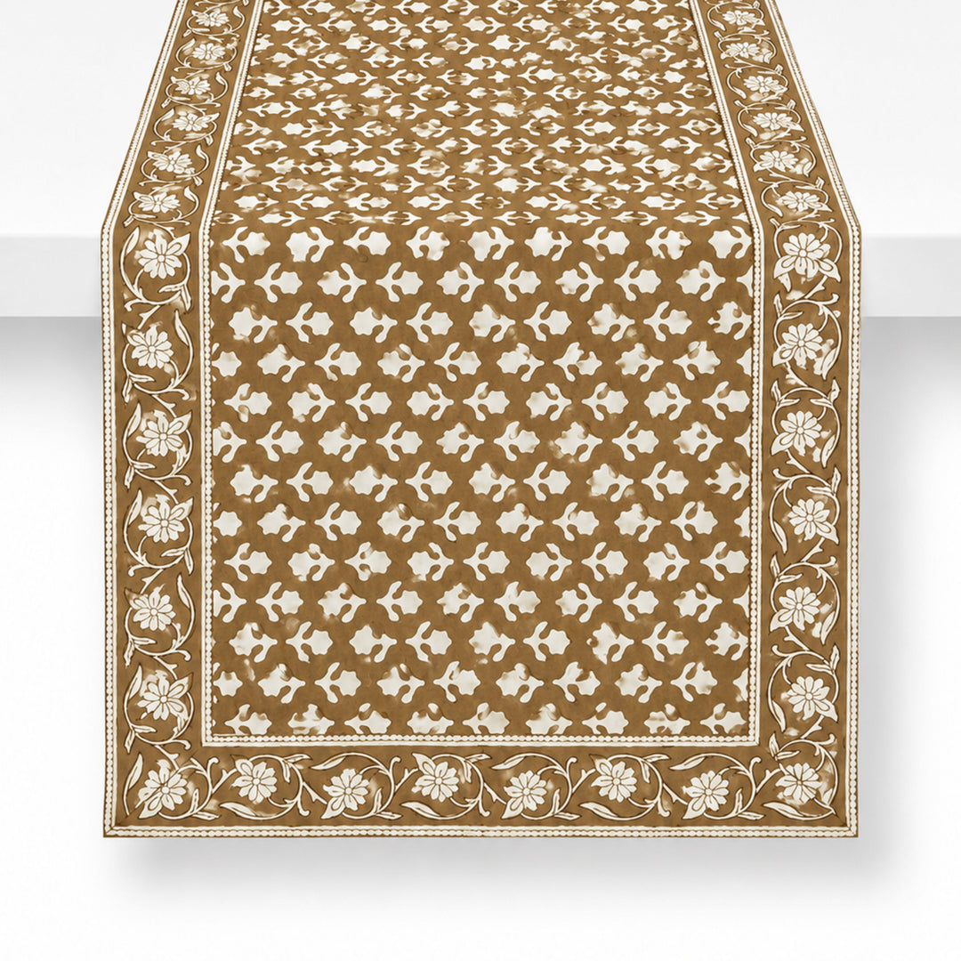 Table Runner - Charlotte Caramel Table Runner Pacific & Rose Textles 