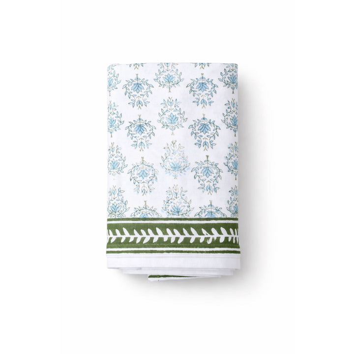 Table Runner- Lotus, Sage & Uniform Blue Table Runner The Mended Company 