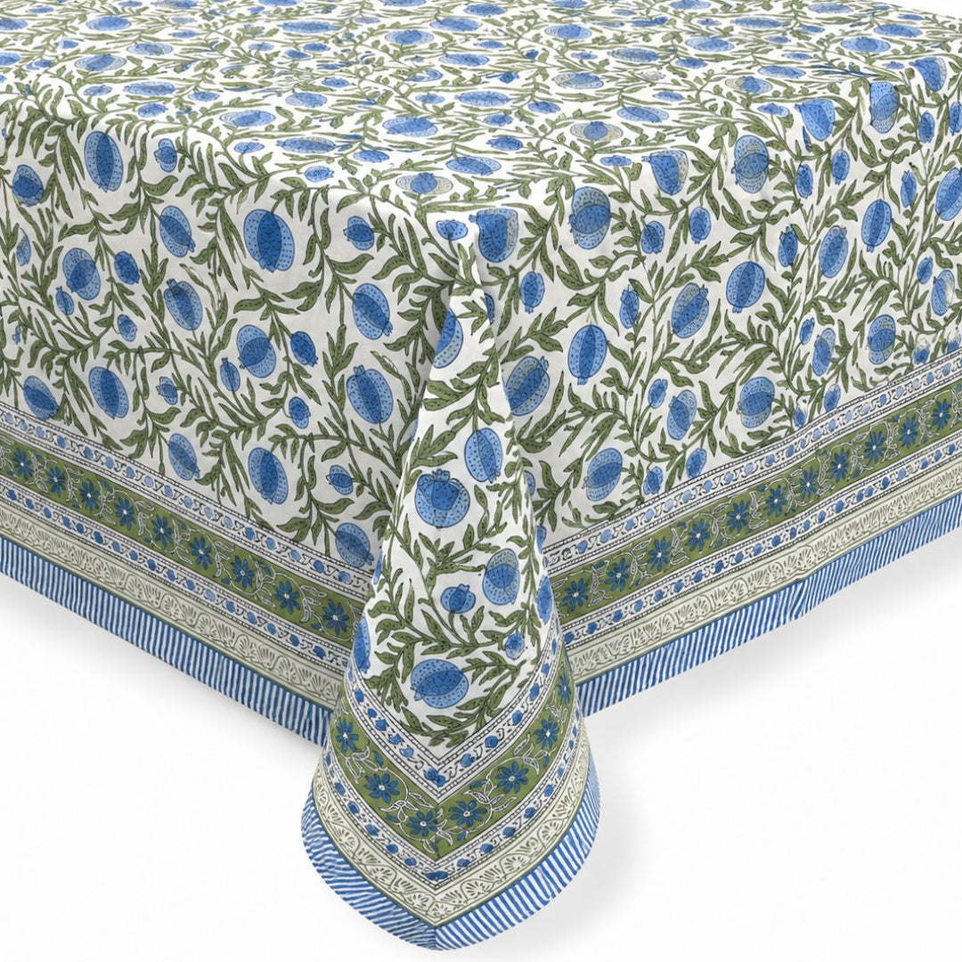 Tablecloth - Pomegranate Blue Tablecloth Pacific & Rose Textles 
