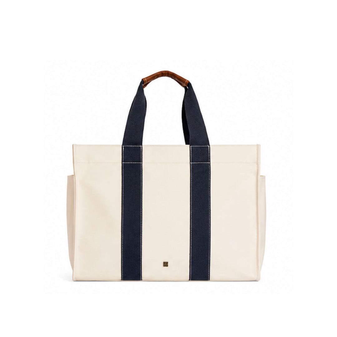 Tall Tote Coated Canvas Tote TRVL Design Natural 