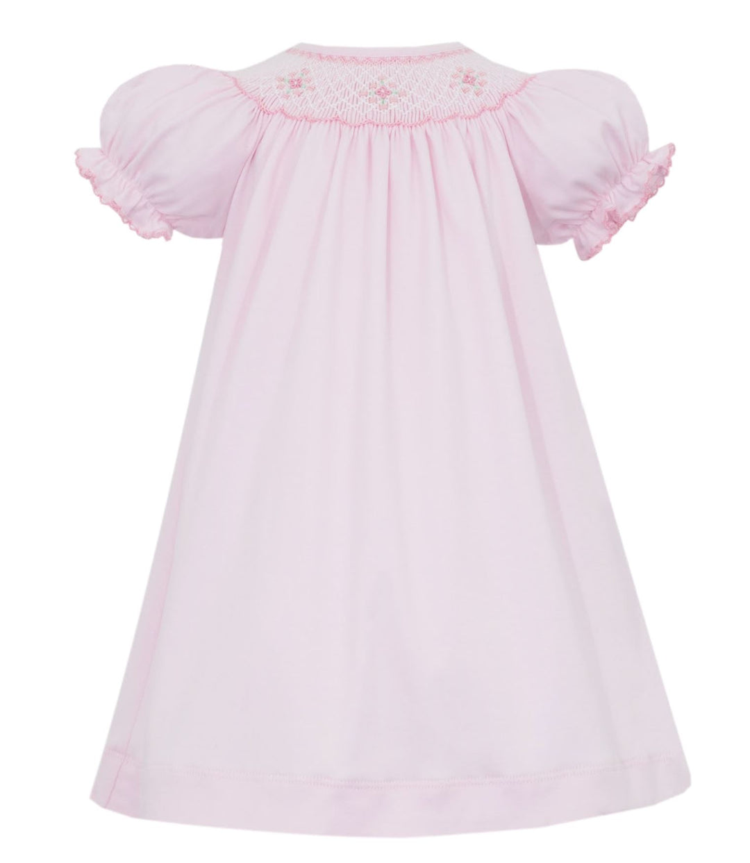 Tania Pink Smocked Knit Bishop Dress Girl Dress Petit Bebe 