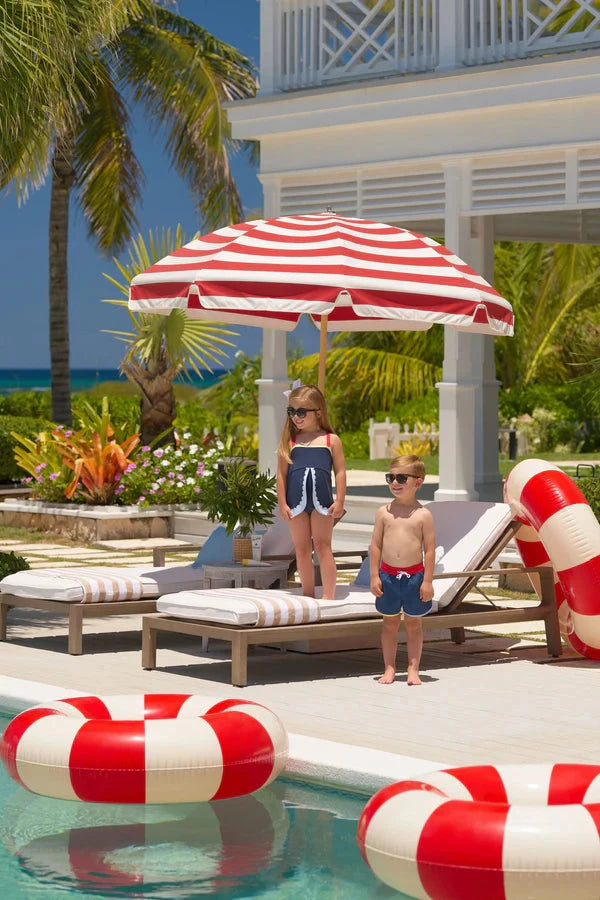 Tanner Trunks - Nantucket Navy/Richmond Red Boy Bathing Suit Beaufort Bonnet 