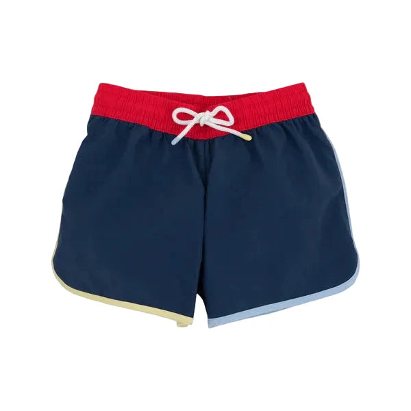 Tanner Trunks - Nantucket Navy/Richmond Red Boy Bathing Suit Beaufort Bonnet 
