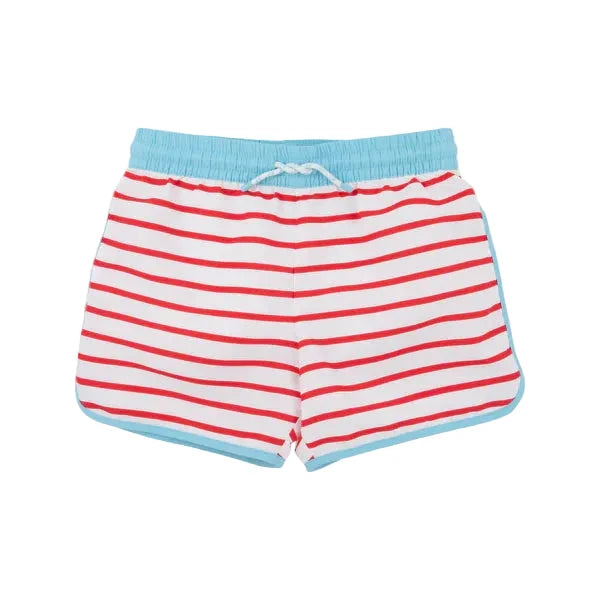 Tanner Trunks - Richmond Red Stripe/Belhaven Blue Boy Bathing Suit Beaufort Bonnet 