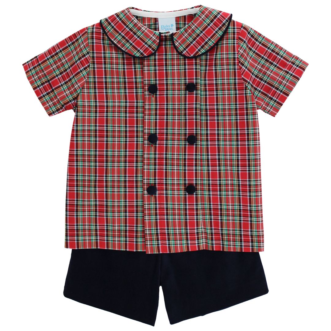 Tartan Plaid Dressy Short Set Boy Short Set Bailey Boys 