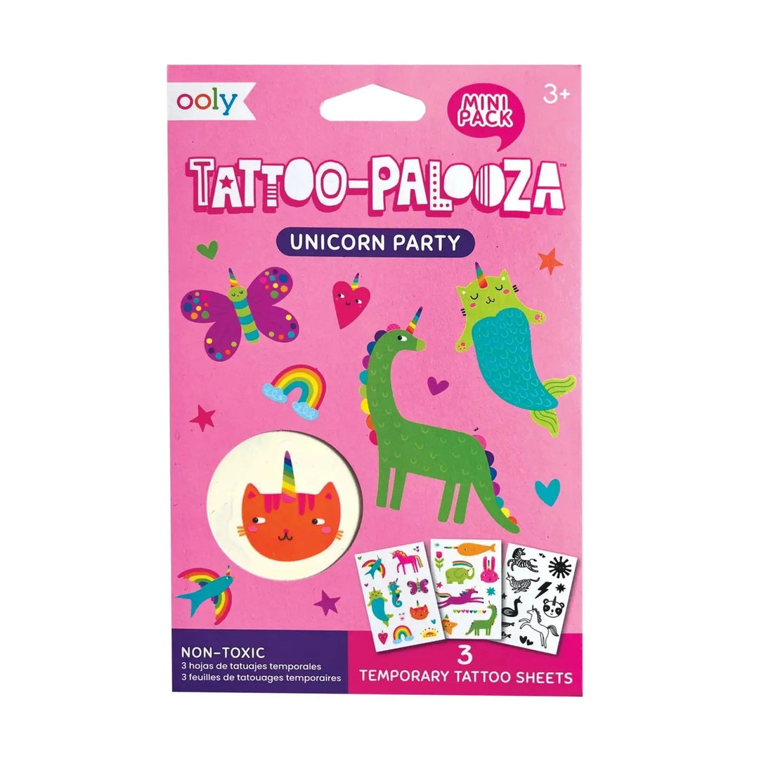 Tattoo Palooza Mini Temporary Tattoo - Unicorn Party 3 Sheets Tattoos Ooly 