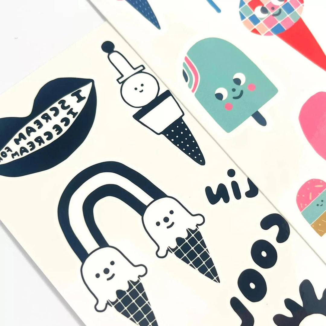Tattoo Palooza Mini Temporary Tattoos - Ice Cream Party Tattoos Ooly 