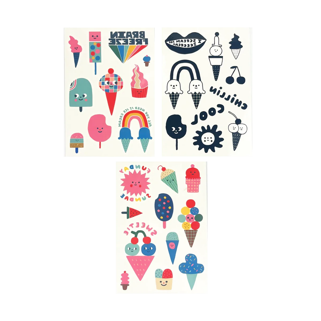 Tattoo Palooza Mini Temporary Tattoos - Ice Cream Party Tattoos Ooly 