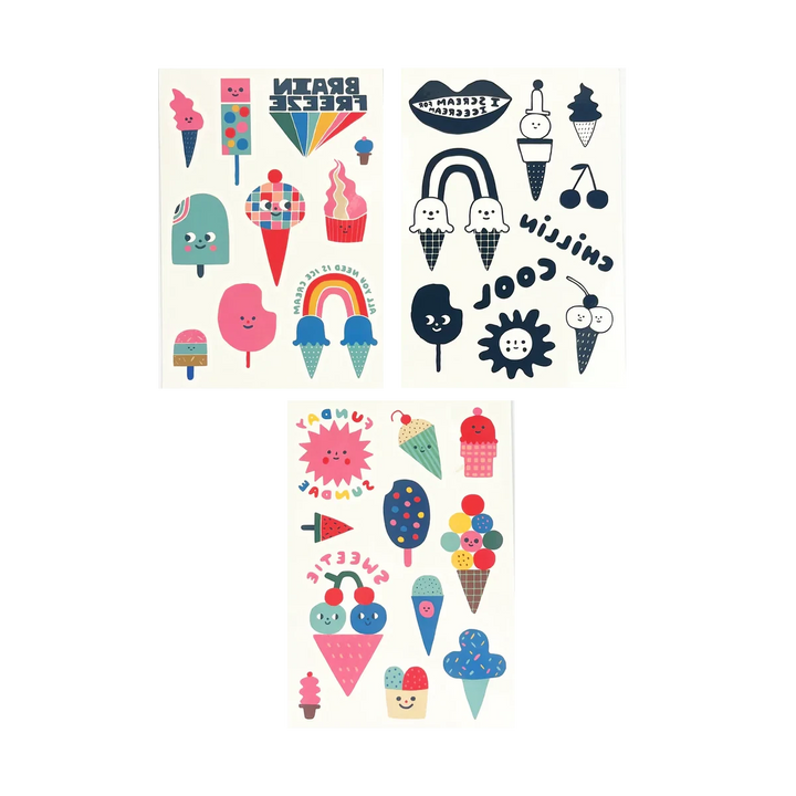 Tattoo Palooza Mini Temporary Tattoos - Ice Cream Party Tattoos Ooly 