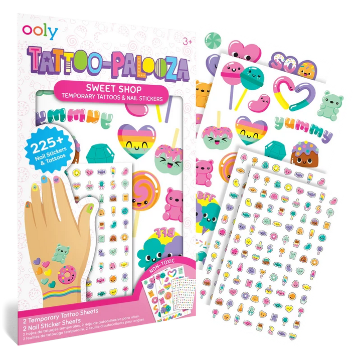 Tattoo-Palooza Temporary Tattoos & Nail Stickers - Sweet Shop Tattoos Ooly 