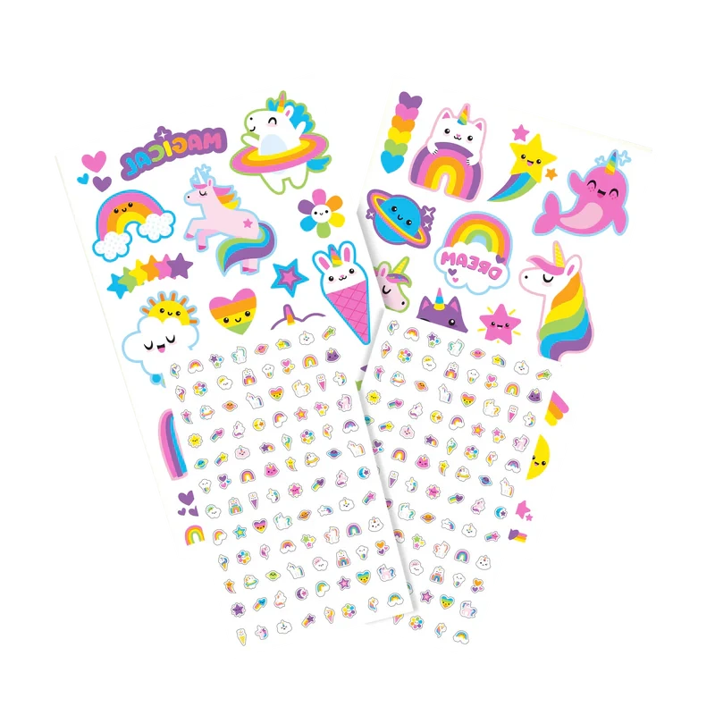 Tattoo-Palooza Temporary Tattoos & Nail Stickers - Unicorns & Rainbows Tattoos Ooly 