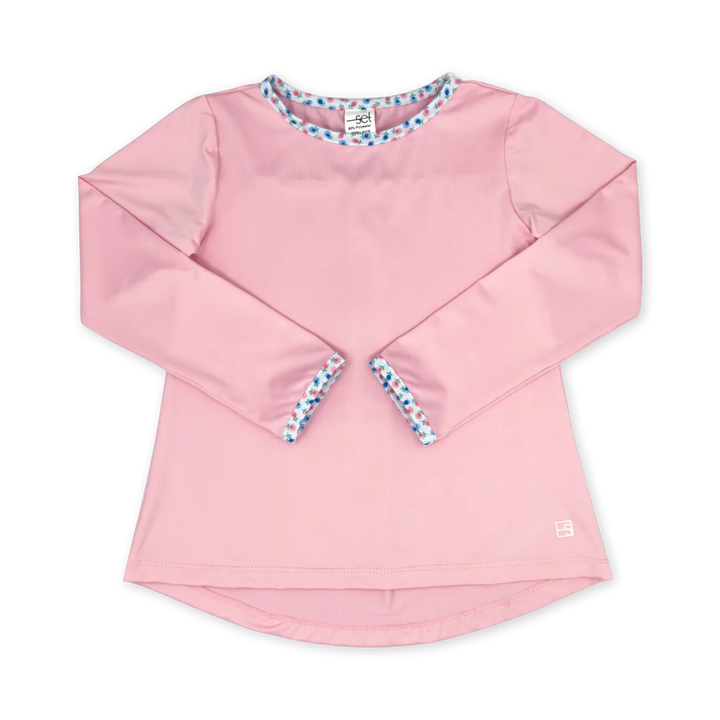 Taylor LS Shirt - Cotton Candy Pink, Kindness Blooms Floral Girl Shirt Set Athleisure 