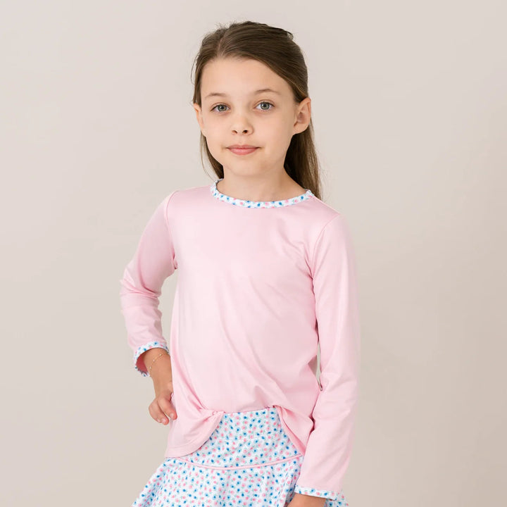 Taylor LS Shirt - Cotton Candy Pink, Kindness Blooms Floral Girl Shirt Set Athleisure 