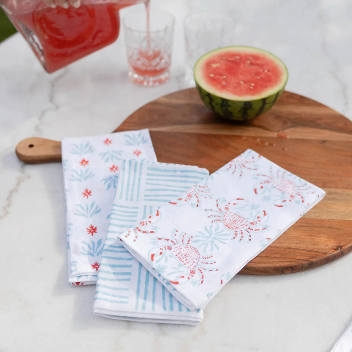 Tea Towel- King Crab, Saltwater & Poppy Tea Towels The Mended Company 