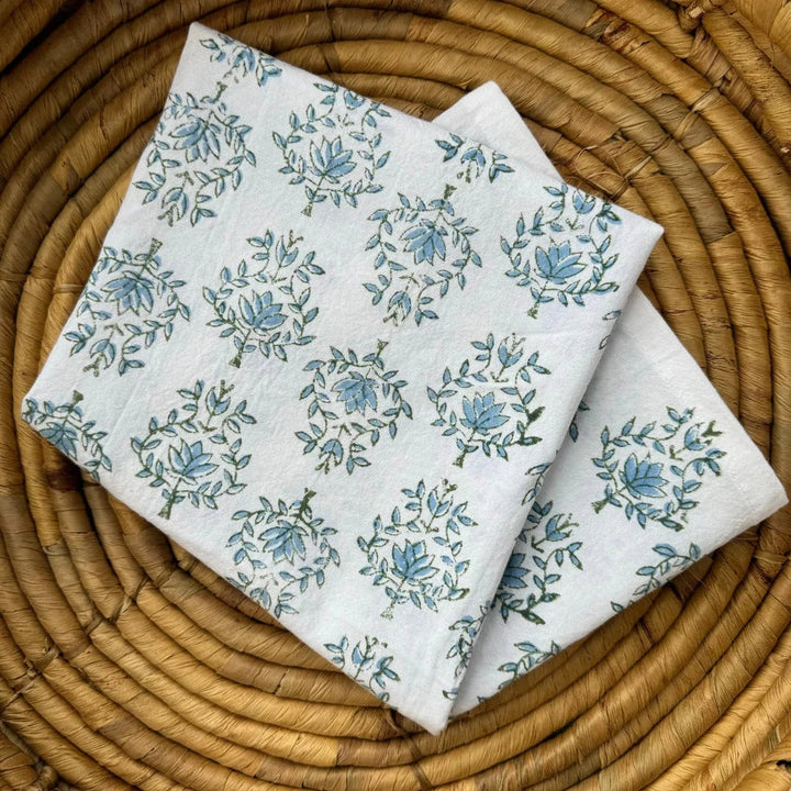 Tea Towel- Lotus, Sage, & Uniform Blue Tea Towels The Mended Company 
