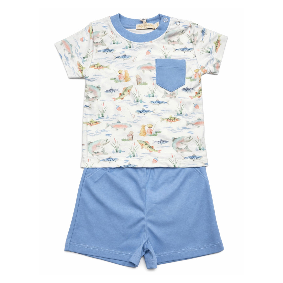 Tee and Short Set- Gone Fishing Boy Clothing Baby Club Chic 