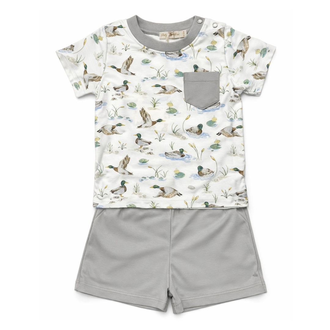 Tee and Short Set- Mallard Ducks Boy Clothing Baby Club Chic 