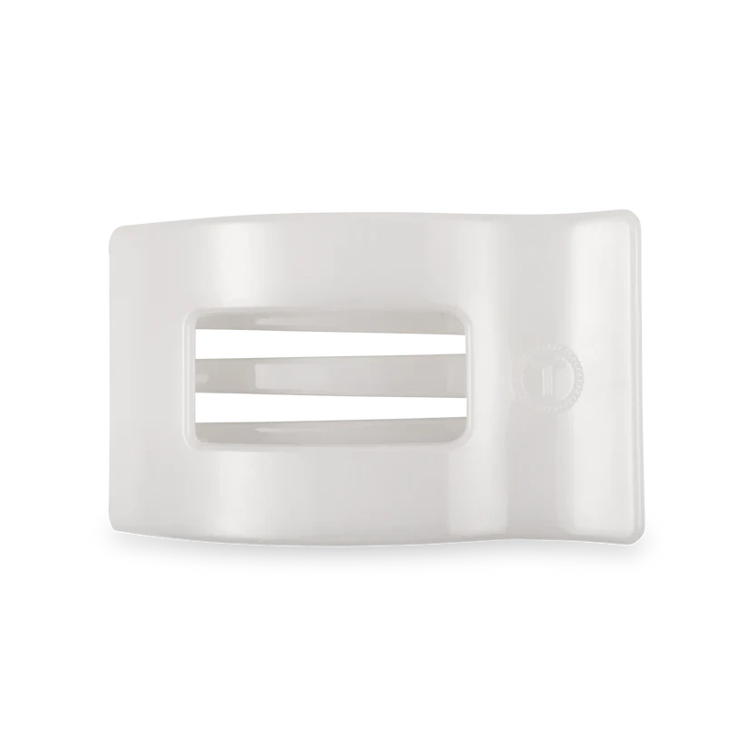 Teleties Flat Rectangle Hair Clips - Medium Womens Hair Accessory Teleties Coconut White 