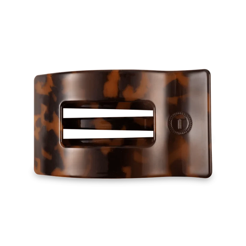 Teleties Flat Rectangle Hair Clips - Medium Womens Hair Accessory Teleties Tortoise 