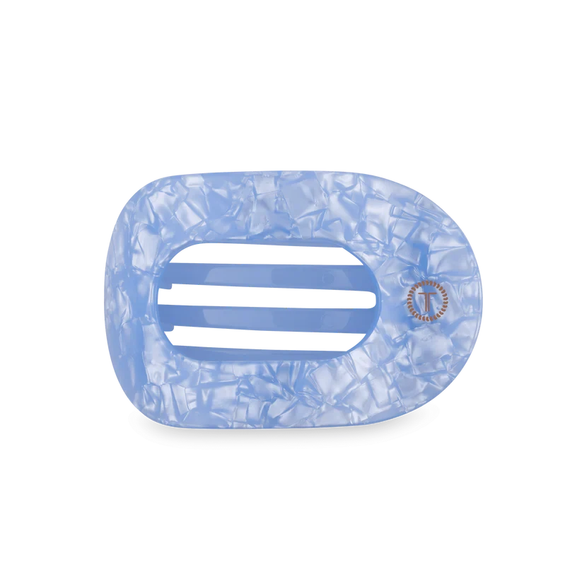 Teleties Flat Round Hair Clips - Medium Womens Hair Accessory Teleties Blue Lagoon 
