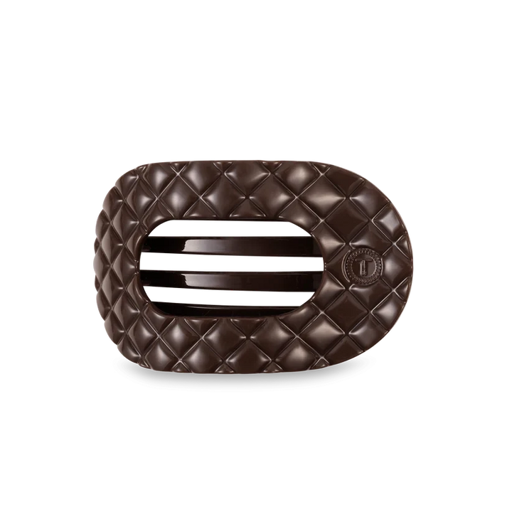 Teleties Flat Round Hair Clips - Medium Womens Hair Accessory Teleties Truly Taupe Quilted 