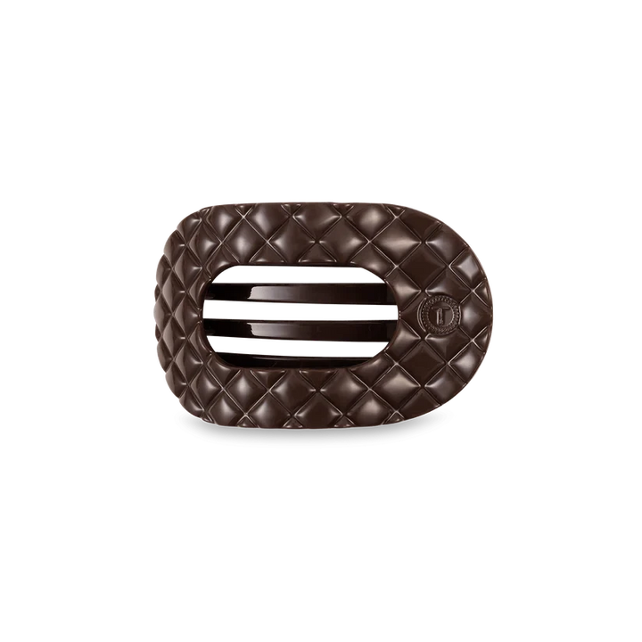 Teleties Flat Round Hair Clips - Small Womens Hair Accessory Teleties Truly Taupe Quilted 