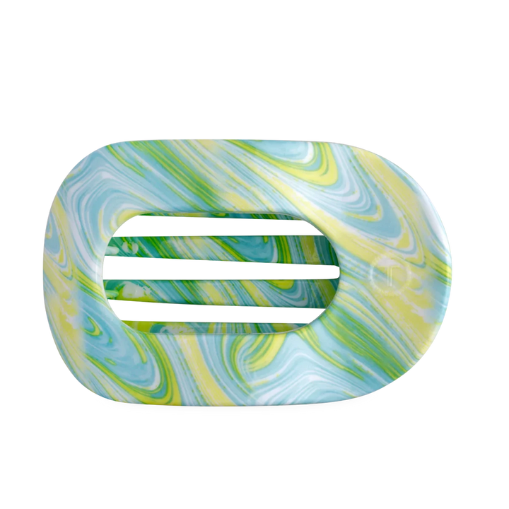 Teleties Summer Flat Round Hair Clips - Large Womens Hair Accessory Teleties By the Sea Shore 