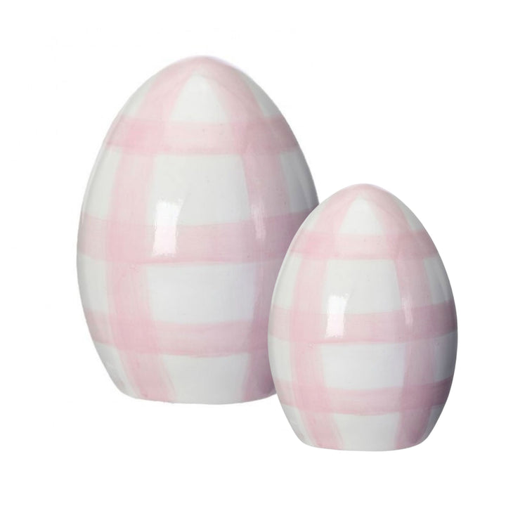 Terracotta Check Egg - Pink Easter Decorations Regency International 