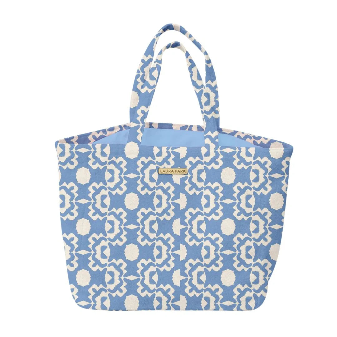 Terry Beach Tote - Aspen Chambray Beach Bag Laura Park Design 