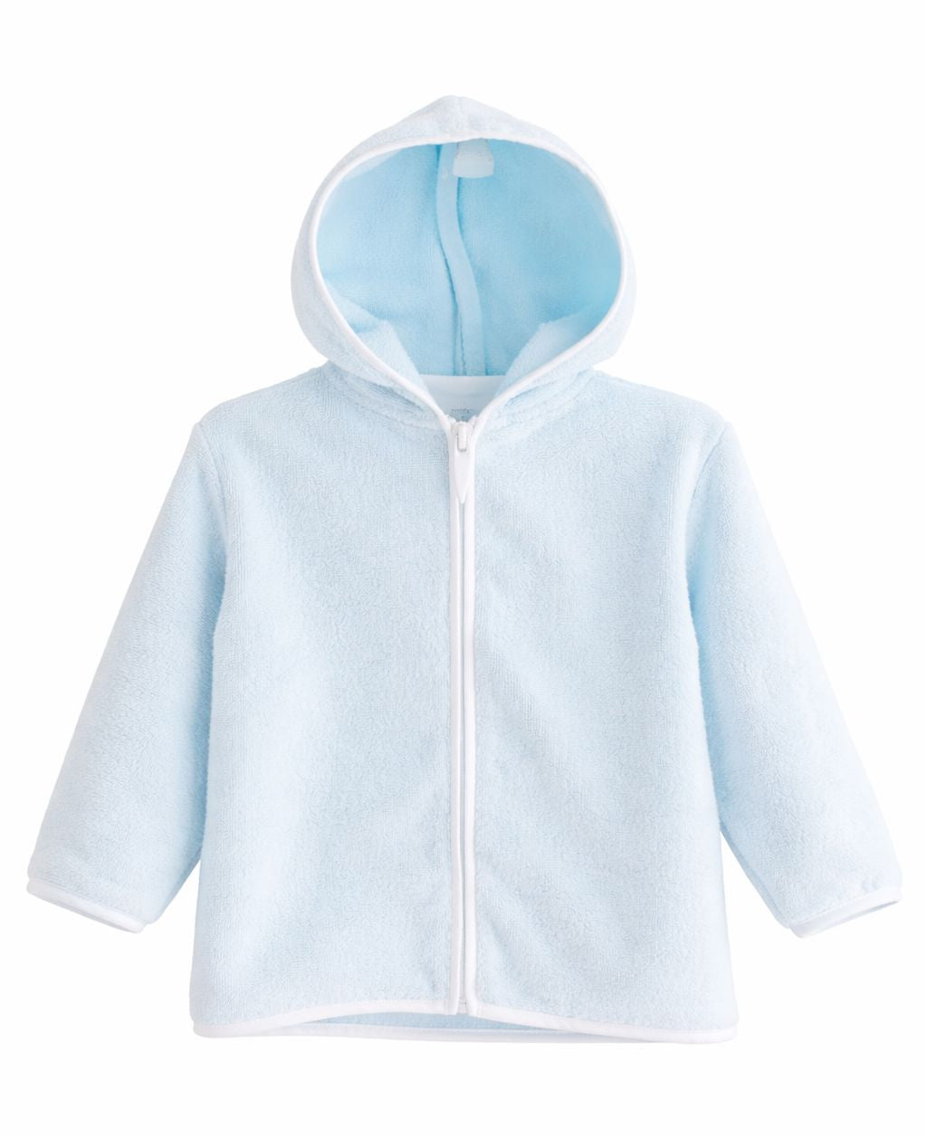 Terry Cloth Zip Hooded Jacket - Blue Boy Jacket Terry Tots 