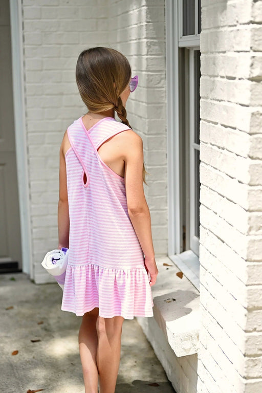 Terrycloth Cover Up Pink Stripe Girl Dress James and Lottie 