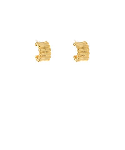 Textured Half Stud Hoops Womens Earrings Golden Stella 