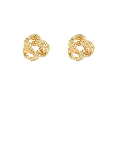Textured Love Knot Stud Earrings Womens Earrings Golden Stella 