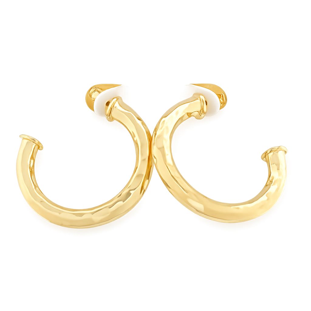 Textured Opoen Hoops Womens Earrings Golden Stella 