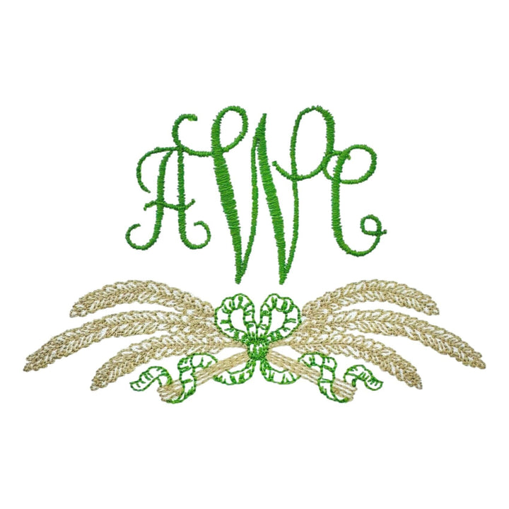 Thanksgiving Embroidery Options Holiday Embroidery The Horseshoe Crab Wheat with Bow 