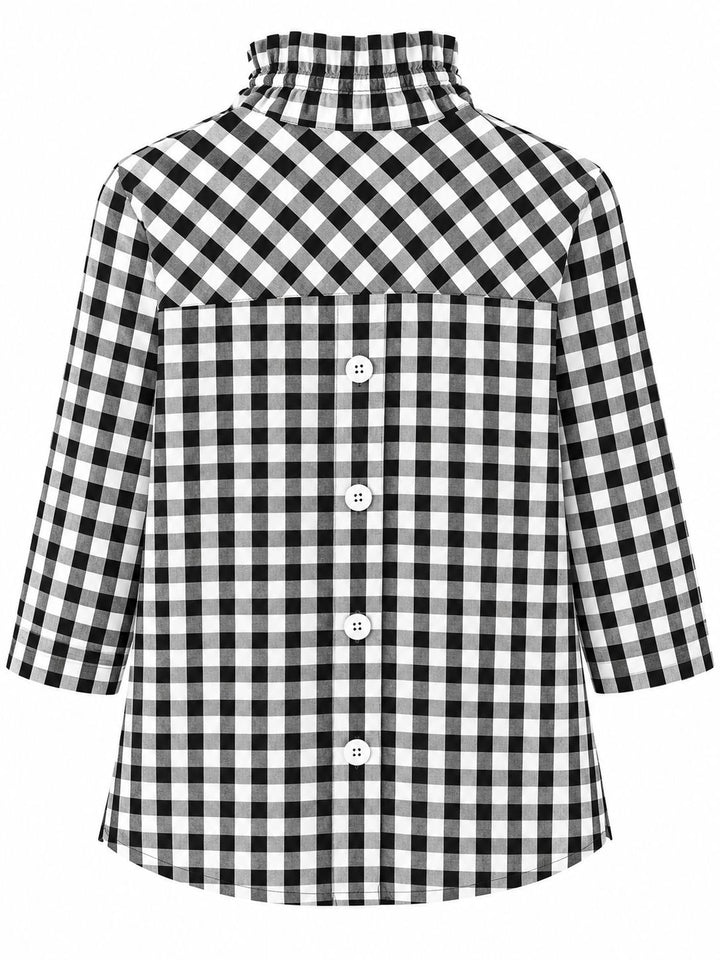 The Beach House Blouse - Black Check Womens Shirt Diane Bailey 