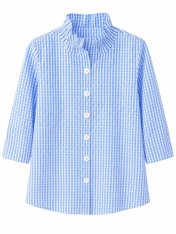 The Beach House Blouse - Blue Check Womens Shirt Diane Bailey 