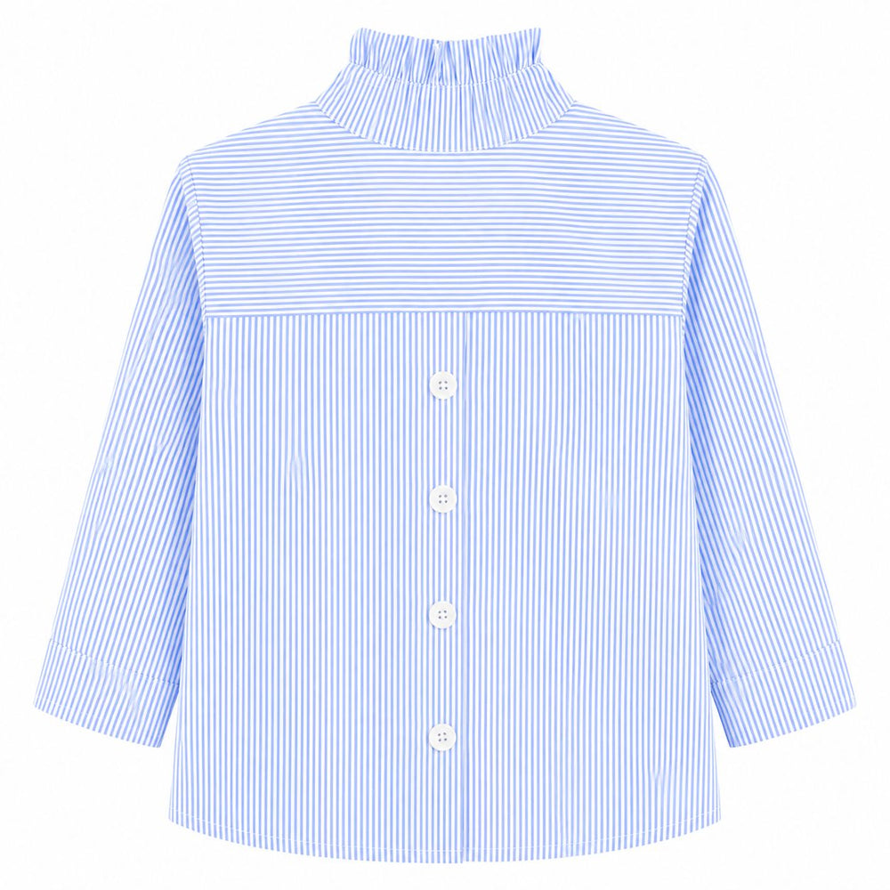 The Beach House Blouse - Blue Stripes Womens Shirt Diane Bailey 