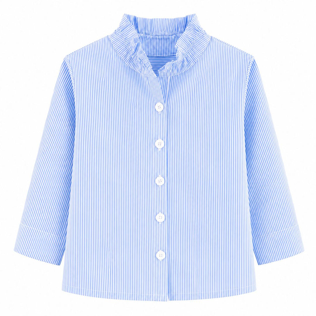 The Beach House Blouse - Blue Stripes Womens Shirt Diane Bailey 