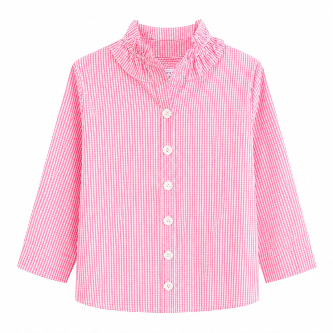 The Beach House Blouse - Pink Check Womens Shirt Diane Bailey 