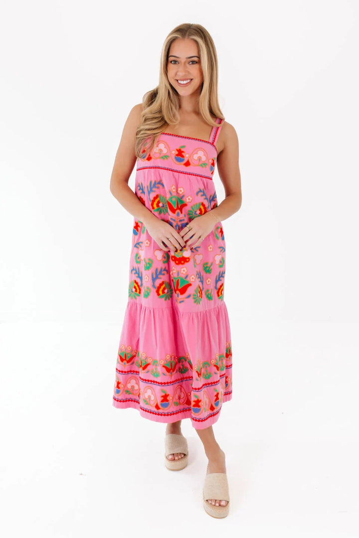 The Landon Midi Dress - Hot Pink Womens Dress J Marie Collections 