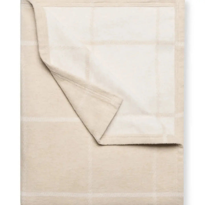 The Lightweight Blanket in Beige Windowpane Blanket ChappyWrap 