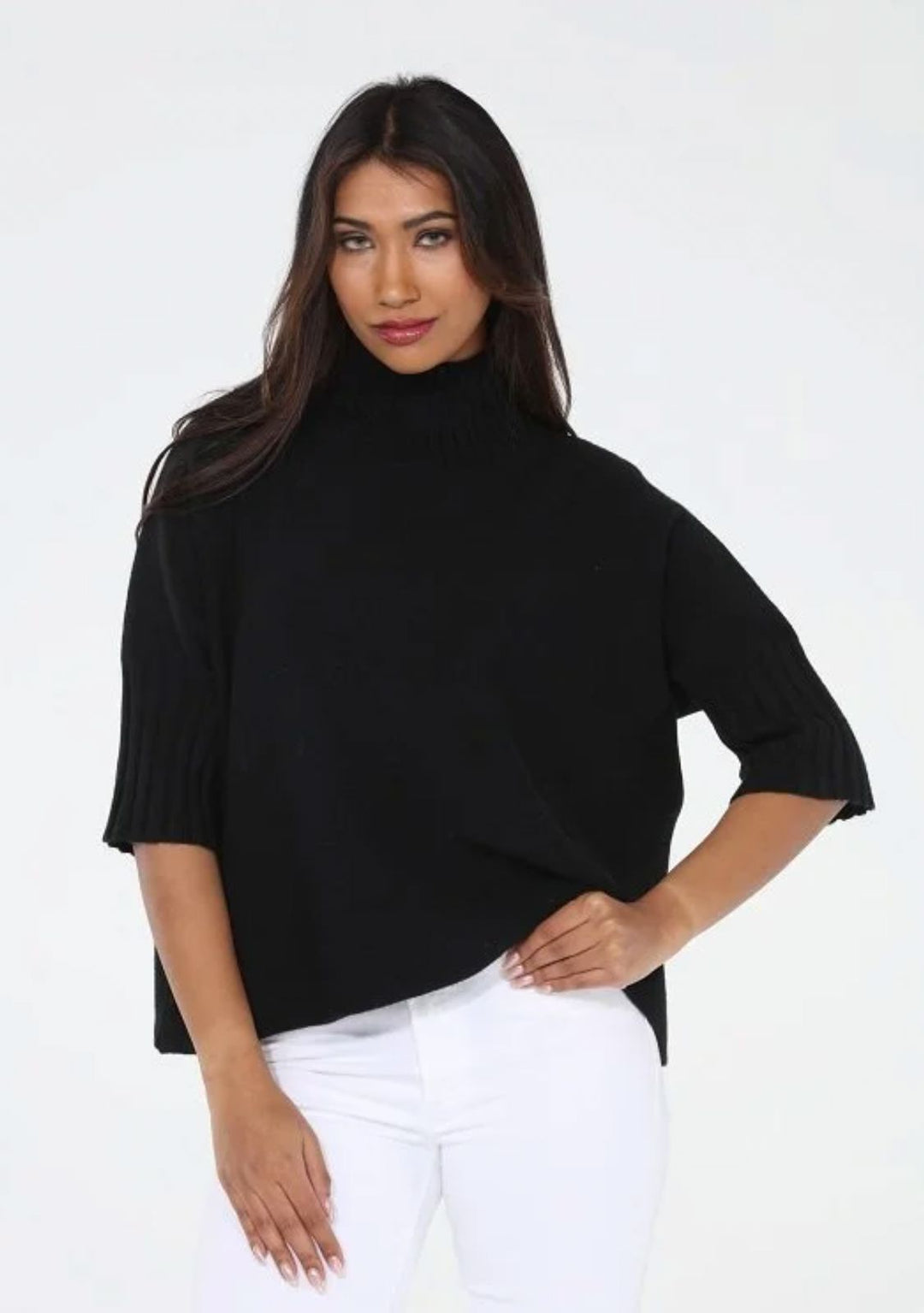 The Maple Turtleneck Sweater - Black Womens Sweater Rain and Rose 