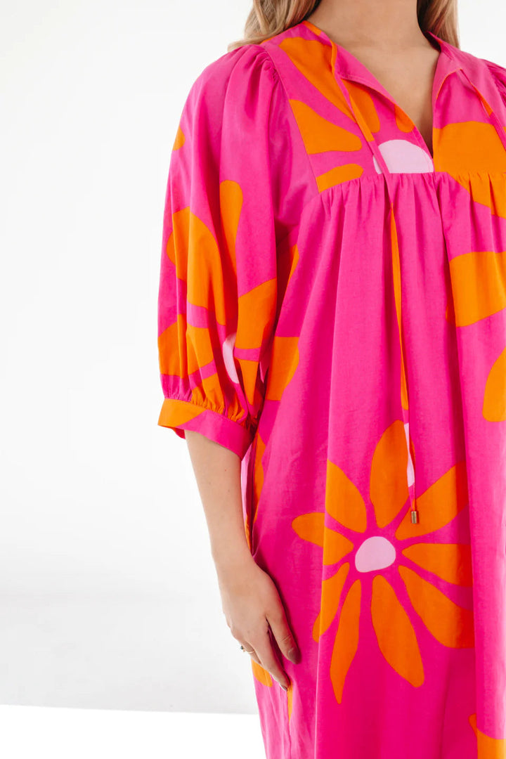 The Maui Puff Sleeve Midi Dress Womens Dress J Marie Collections 