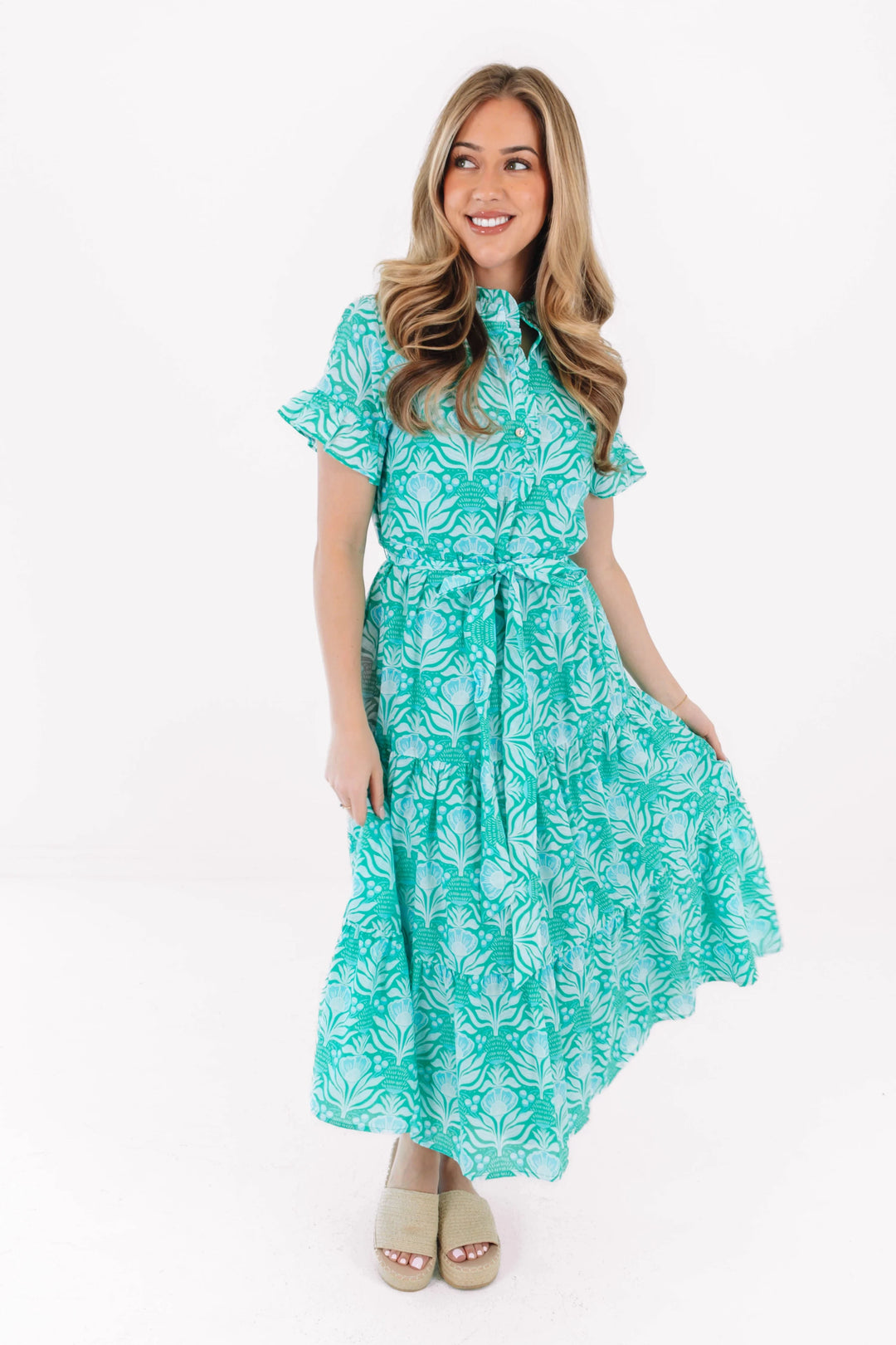 The Mayci Button Up Midi Dress Womens Dress J Marie Collections 