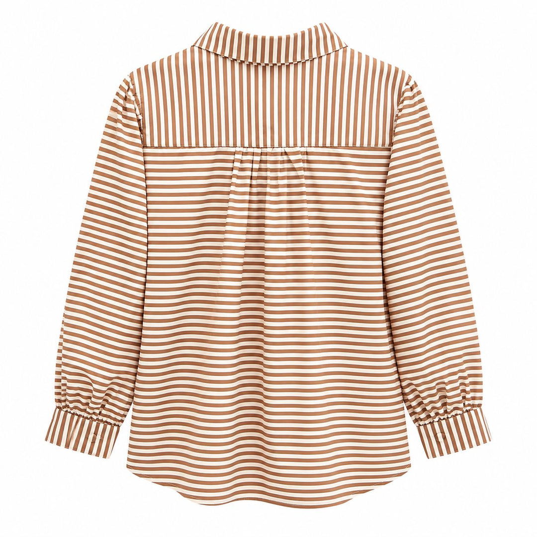 The Maye Blouse - Khaki Stripe Womens Shirt Diane Bailey 