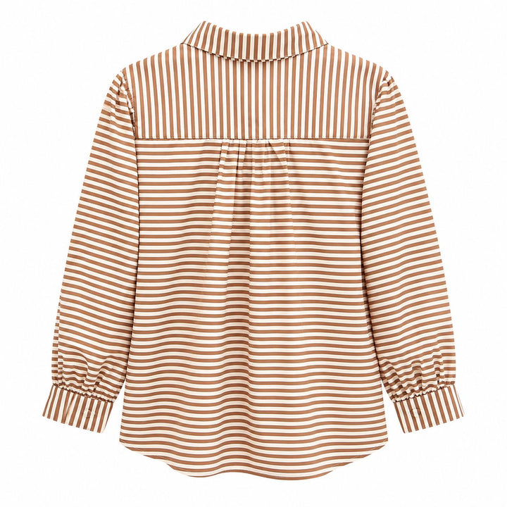 The Maye Blouse - Khaki Stripe Womens Shirt Diane Bailey 